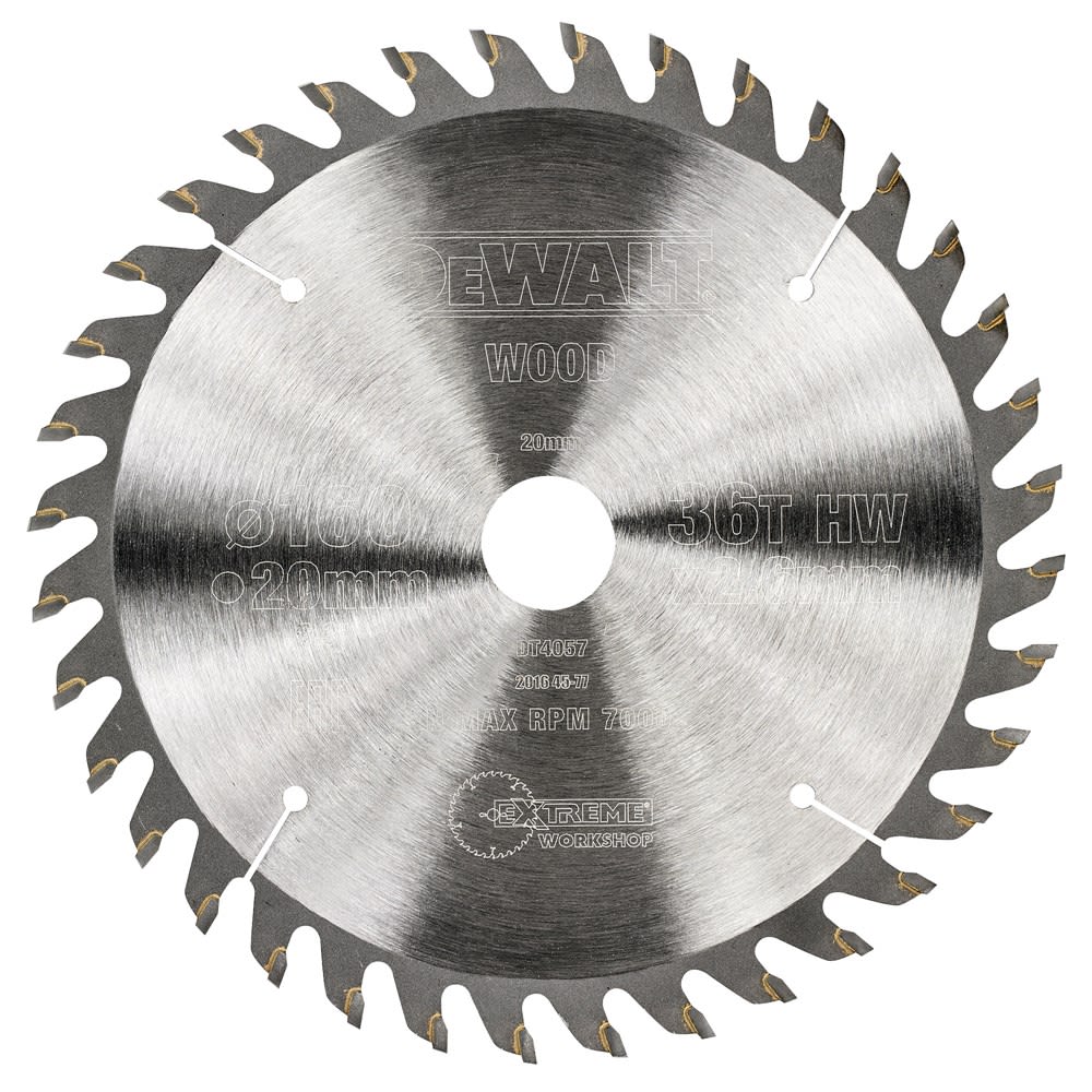 Product afbeelding voor DeWALT Cirkelzaagblad Extreme DT4057QZ 160x20x2,6mm 36tands Wisseltand Positief