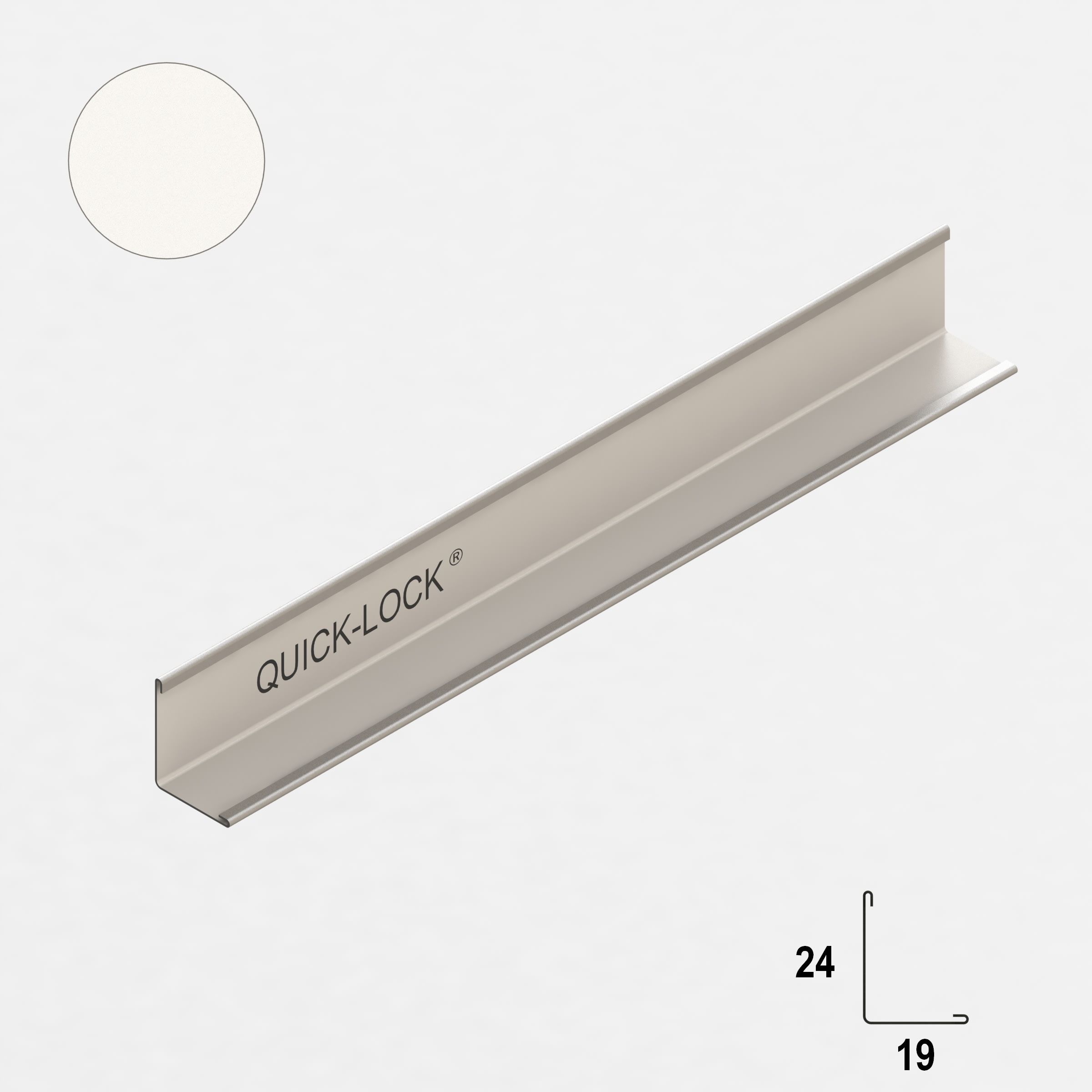 API Quick-Lock Hoeklijn 19x24mm 300cm RAL9006 30st Per Pak