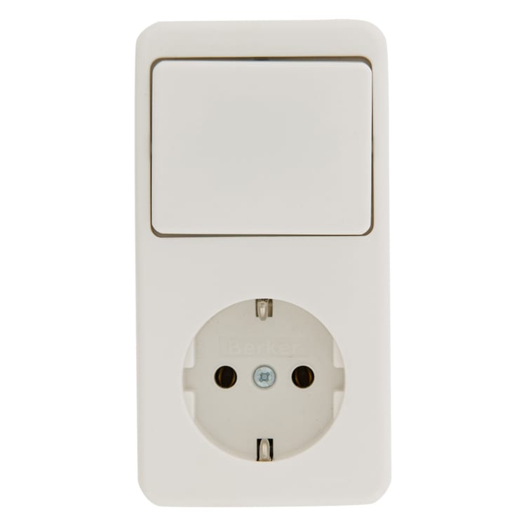 Berker Wisselschakelaar Opbouw 2-Voudig Randaarde Polarwit