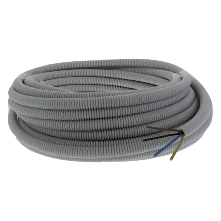 Installatiebuis 5/8 20m Flexibel Grijs Inclusief VD-Draad 3x2.5 1x1.5