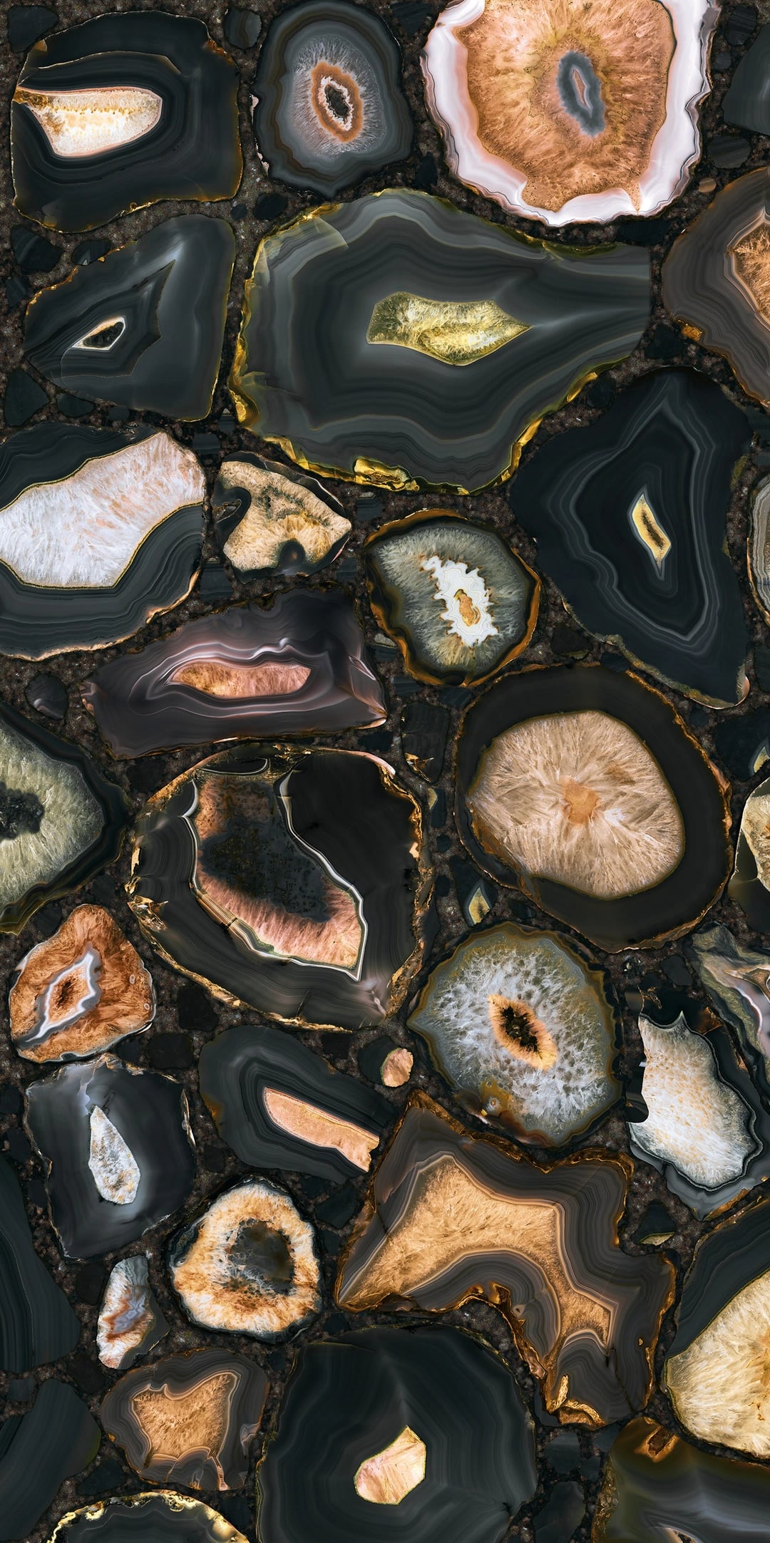 Decortegel Mystic Luxe Black Sea Gold 60x120cm 6mm Glanzend Gerectificeerd