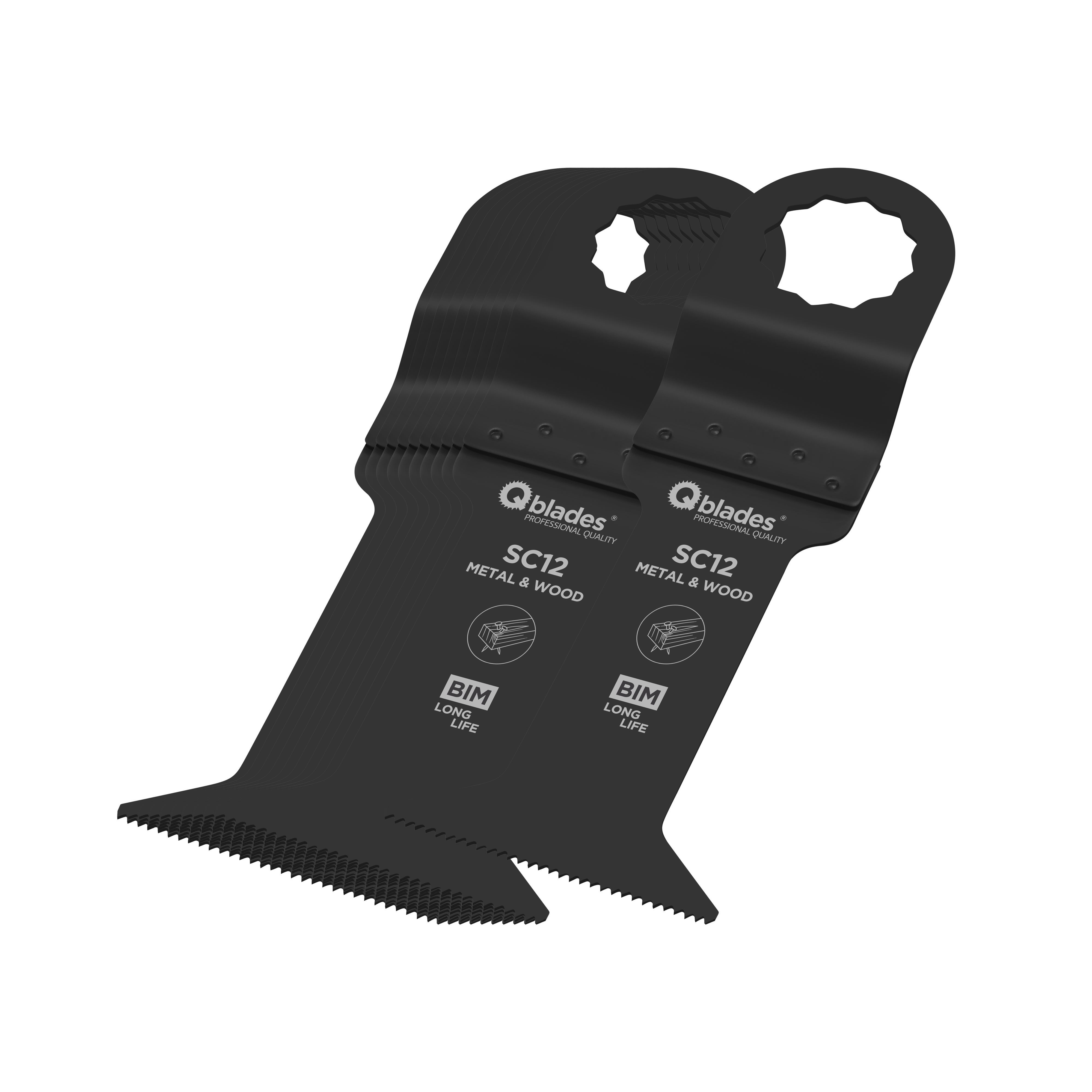 Qblades Multitoolzaagblad SC12 44x78mm Bi-Metaal 19TPI 11st