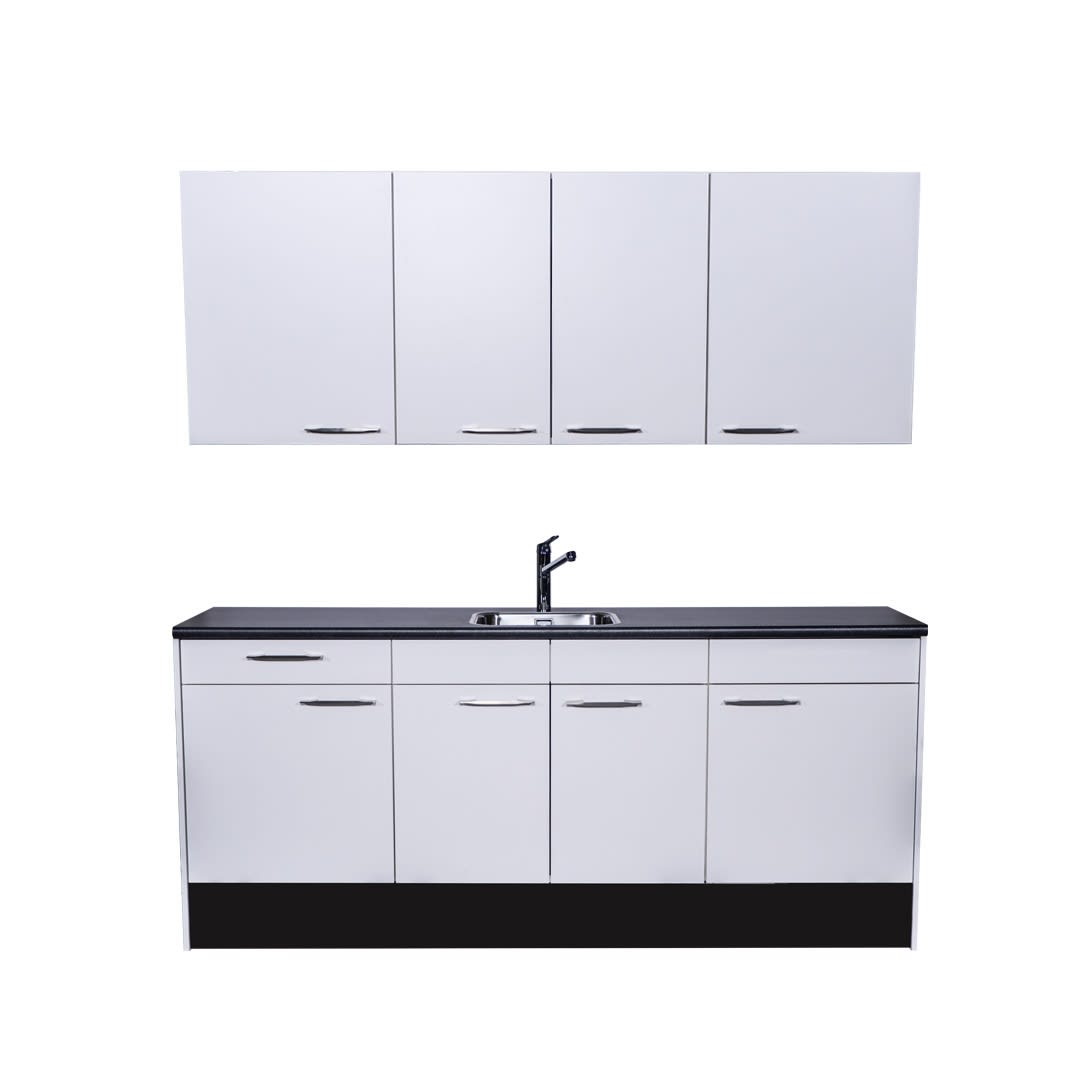 Procasa Keuken 210cm Compleet Wit Inclusief Onderbouw Koelkast