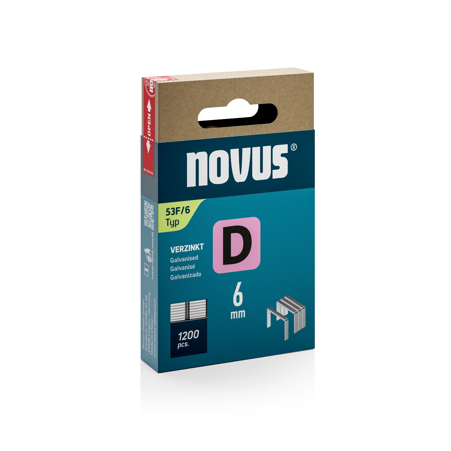 Novus Niet D53F 6mm Vlakdraad 1200st