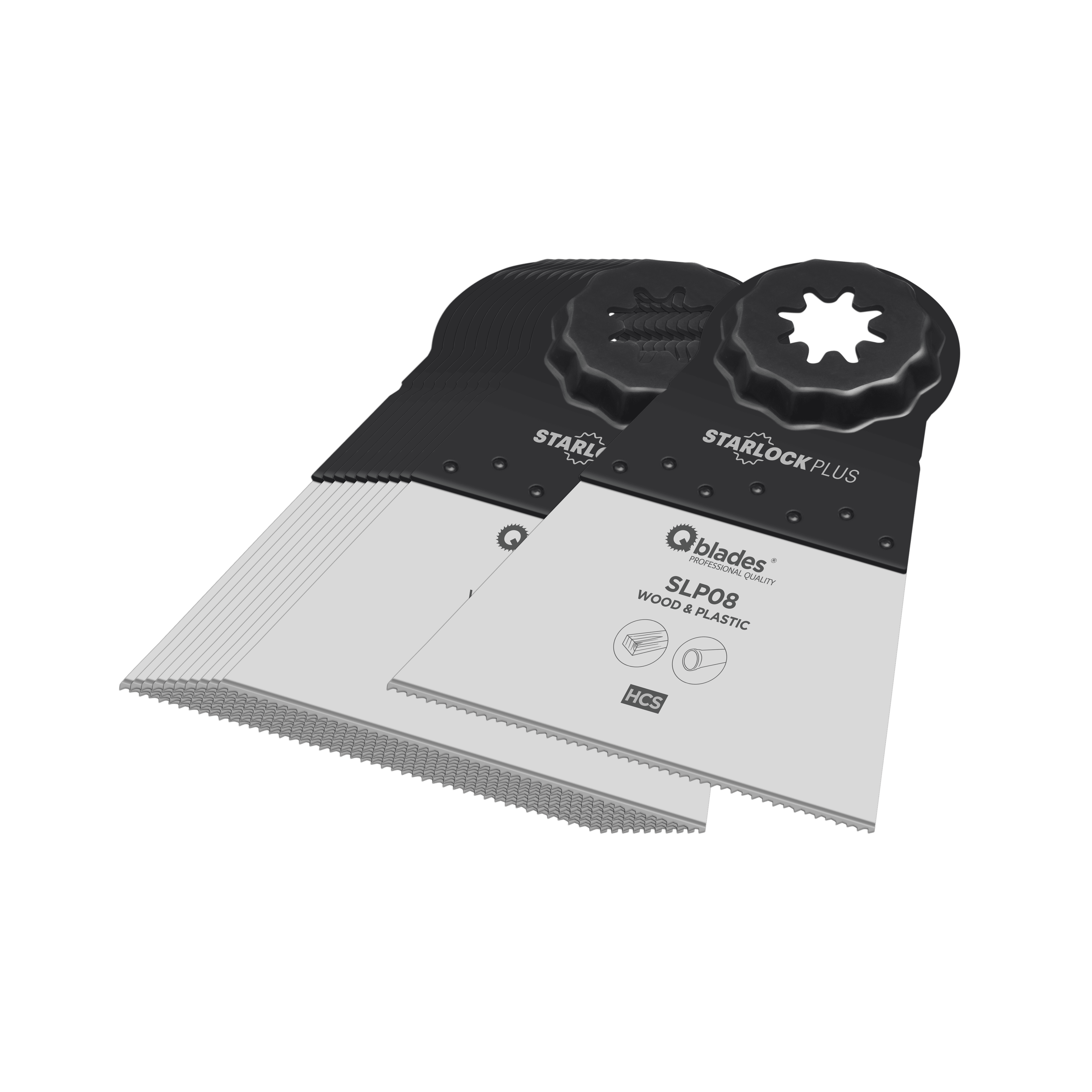 Product afbeelding voor Qblades Multitoolzaagblad Standaard SLP08 65x50mm HCS 18TPI 11st