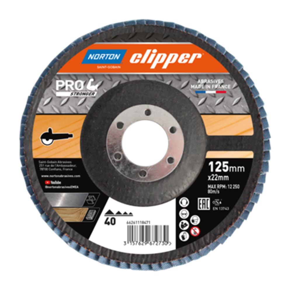 Clipper Vlaklamelschijf R82B K40 125x22mm