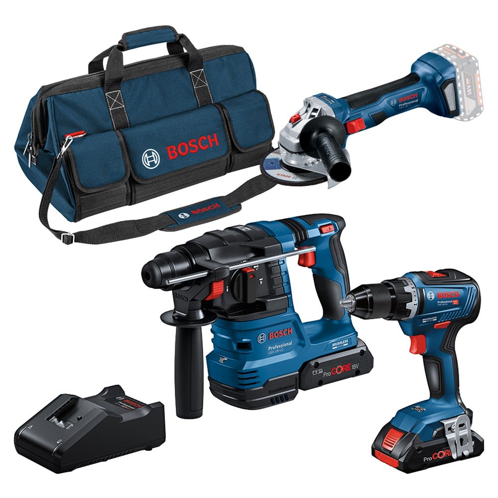 Bosch Accu Toolkit 3-Delig 18V 0615A50035 GSR/GBH/GWS 2x4,0Ah Met Lader