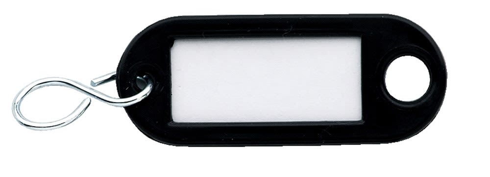 DX Sleutellabel Met Oog En S-haak Zwart Kunststof 100st