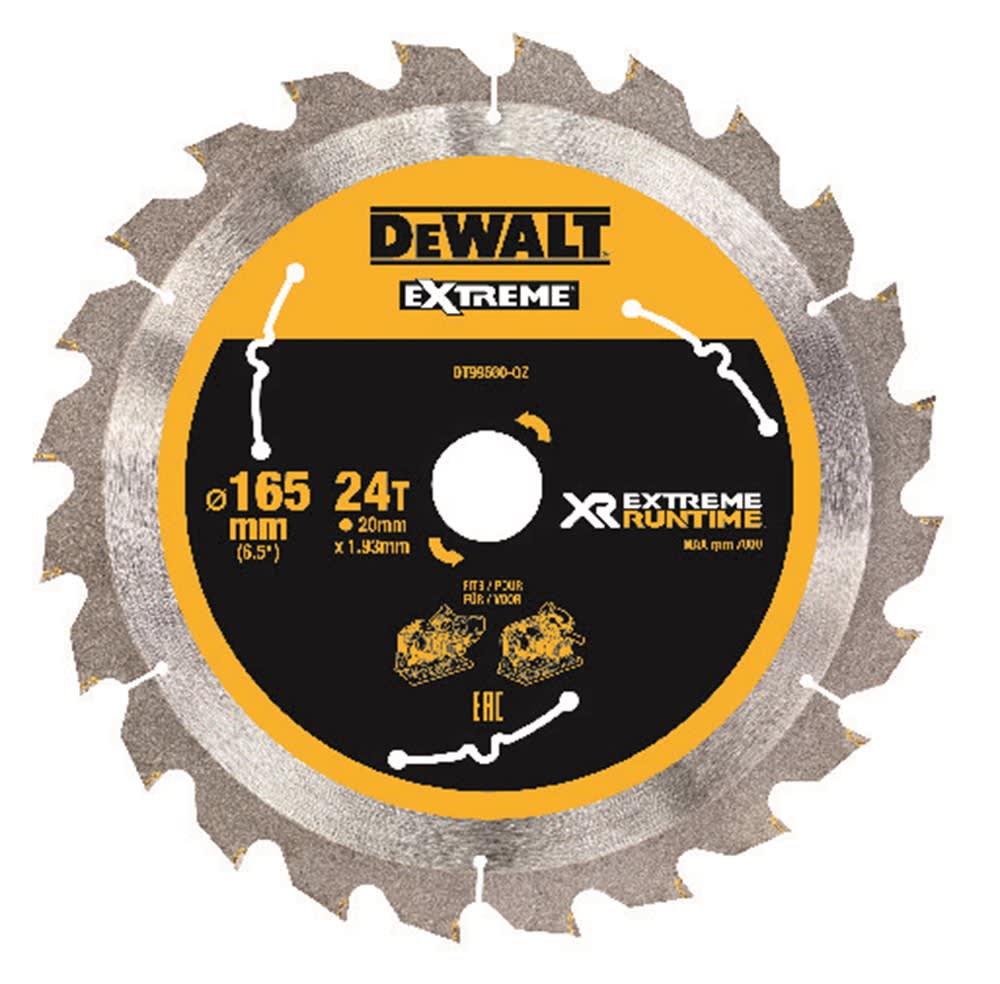 DeWALT Cirkelzaagblad DT99560 165x20x1,8mm 24tands XR Flexvolt