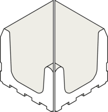 Villeroy & Boch Binnenhoek Pro Architectura 3.0 Pool System Neutral White 15x15cm Mat 3664C3000010