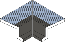 Villeroy & Boch Binnenhoek Pro Architectura 3.0 Pool System Solid Grey - Icy Blue 12x12cm Mat 3018C3070010