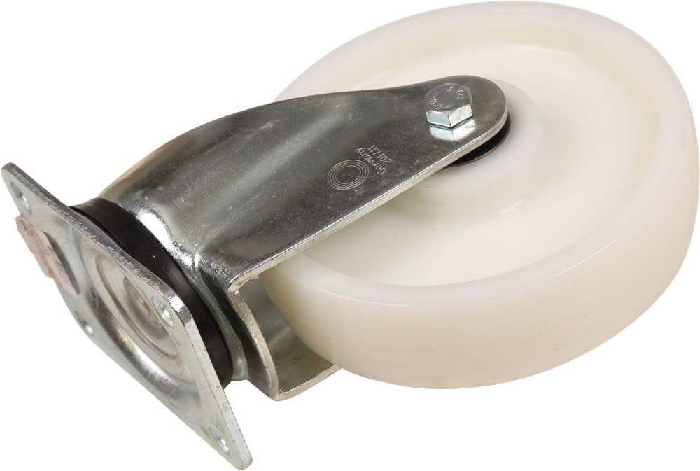 Kelfort Zwenkwiel Met Rollager 200mm 1000kg Met Bevestigingsplaat Verzinkt Wit