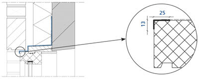 Product afbeelding voor Lateislabbe Z-DP Folie 400mm 25m Met Zacht Hoekprofiel Dubbel