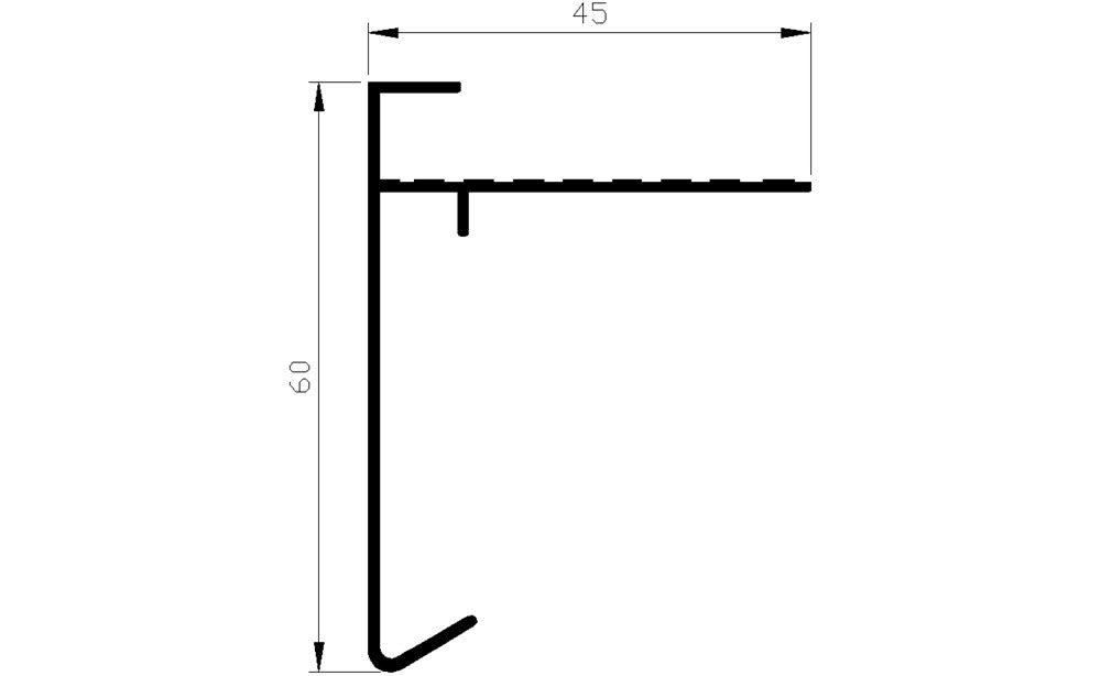 AluArt Dakrandprofiel 60x45mm 2.5m