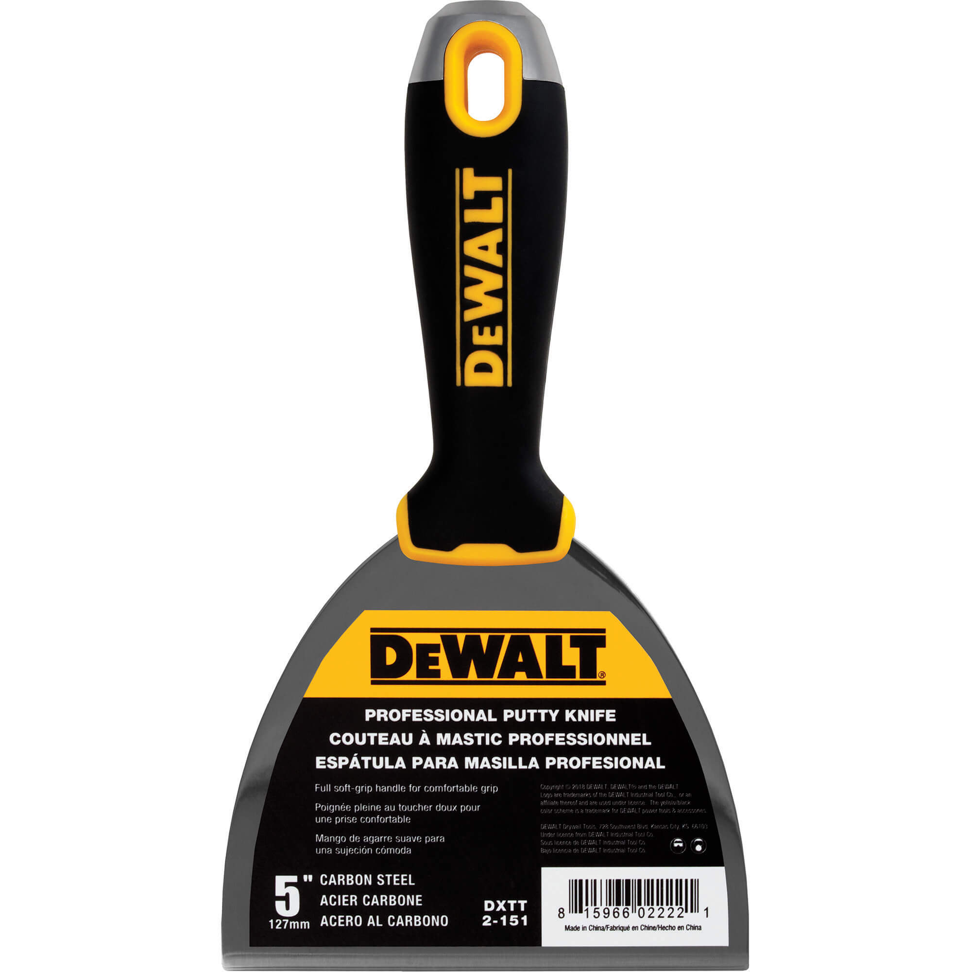 DeWALT Plamuurmes 5" 127mm Carbon Staal Slagvast Softgreep