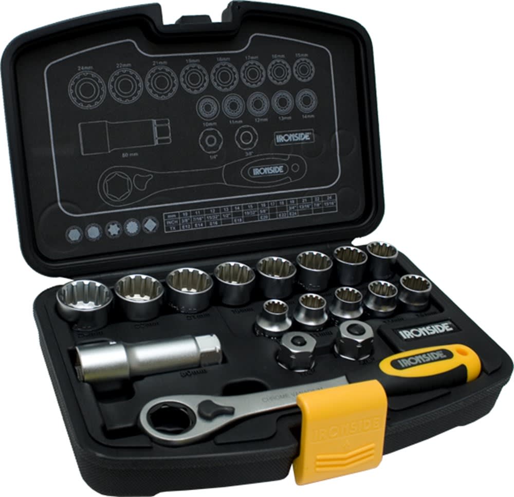 Ironside Doorsteekdoppenset 1/4" 17-delig In Koffer