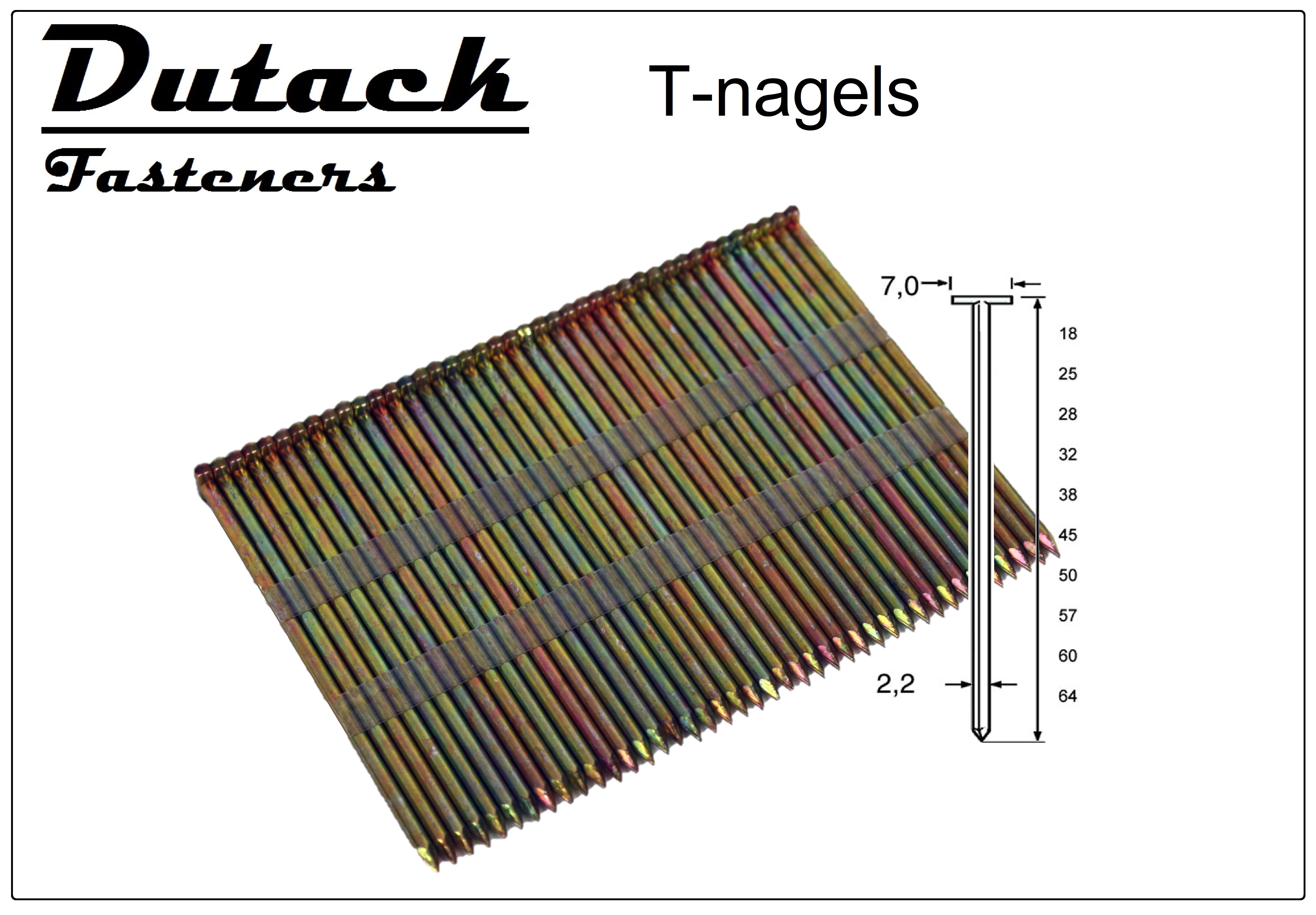 Ductack T-Nagel TN22 2.2x64mm Gegalvaniseerd 1000st