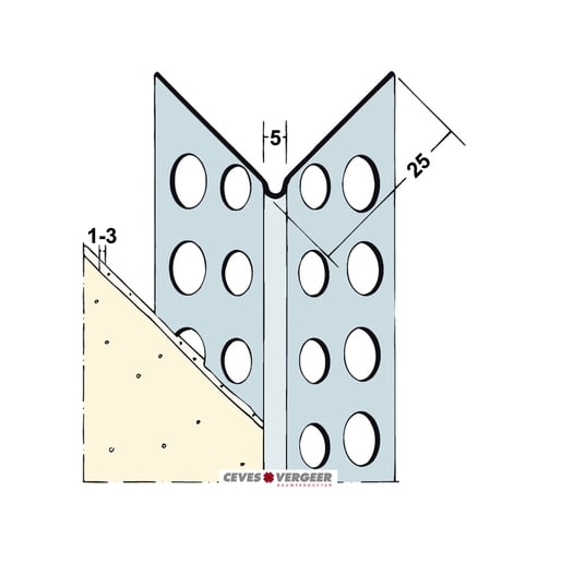 Hoekbeschermer 1029H 260cm 1-3mm Wit Verzinkt