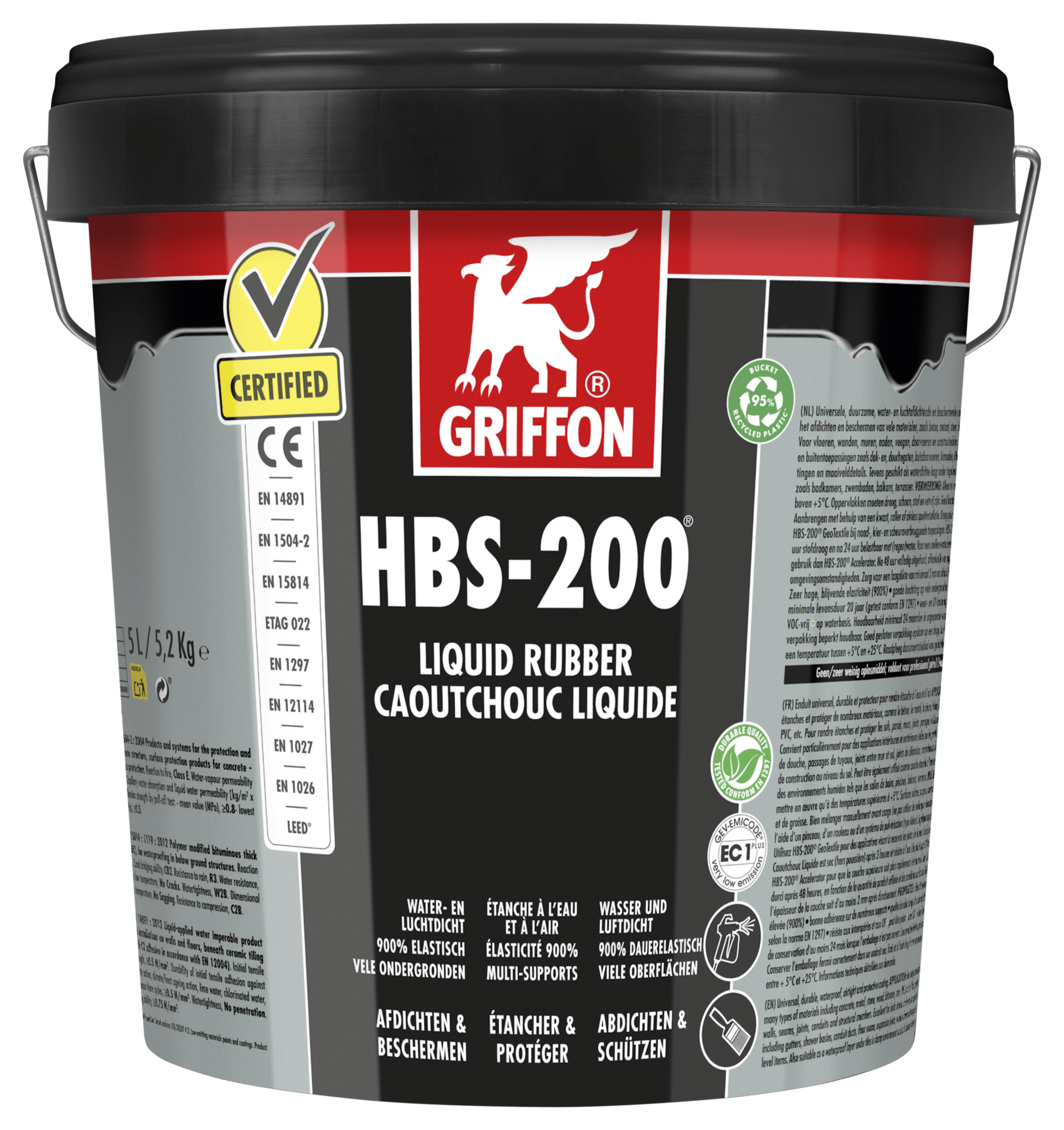 Product afbeelding voor Griffon HBS-200 Liquid Rubber 5L