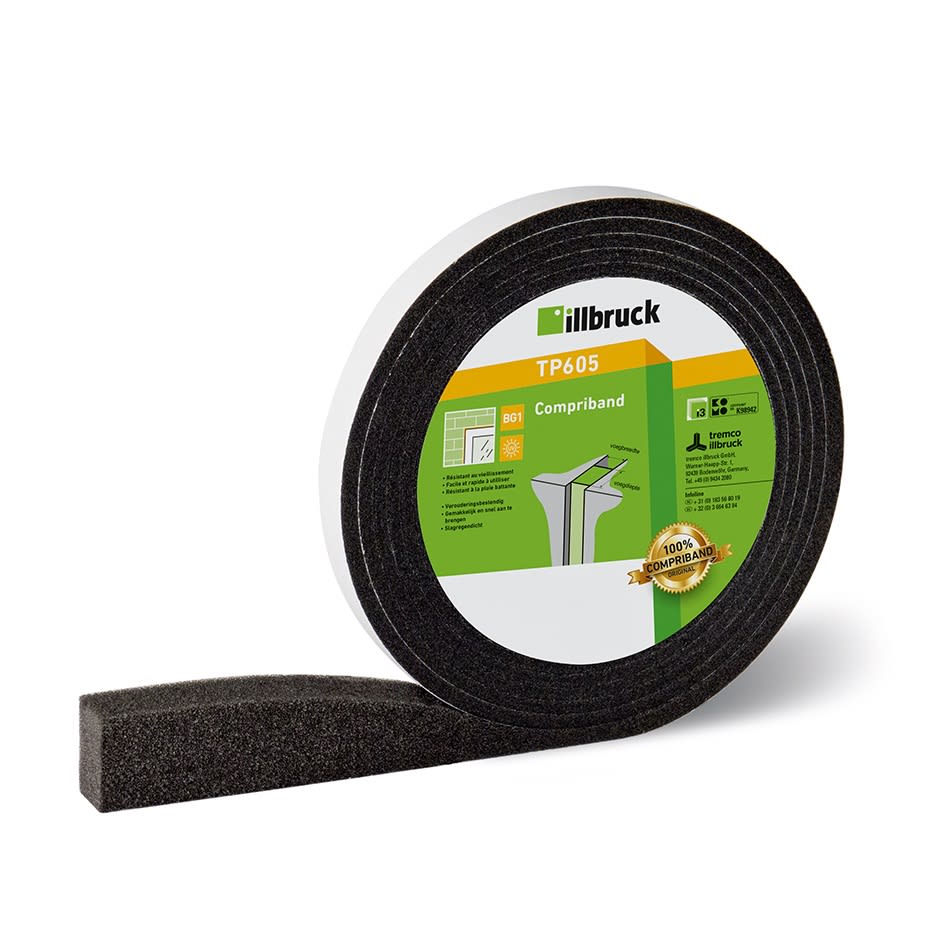 Illbruck TP610 Compriband 20/4 3x8m Komo Zwart
