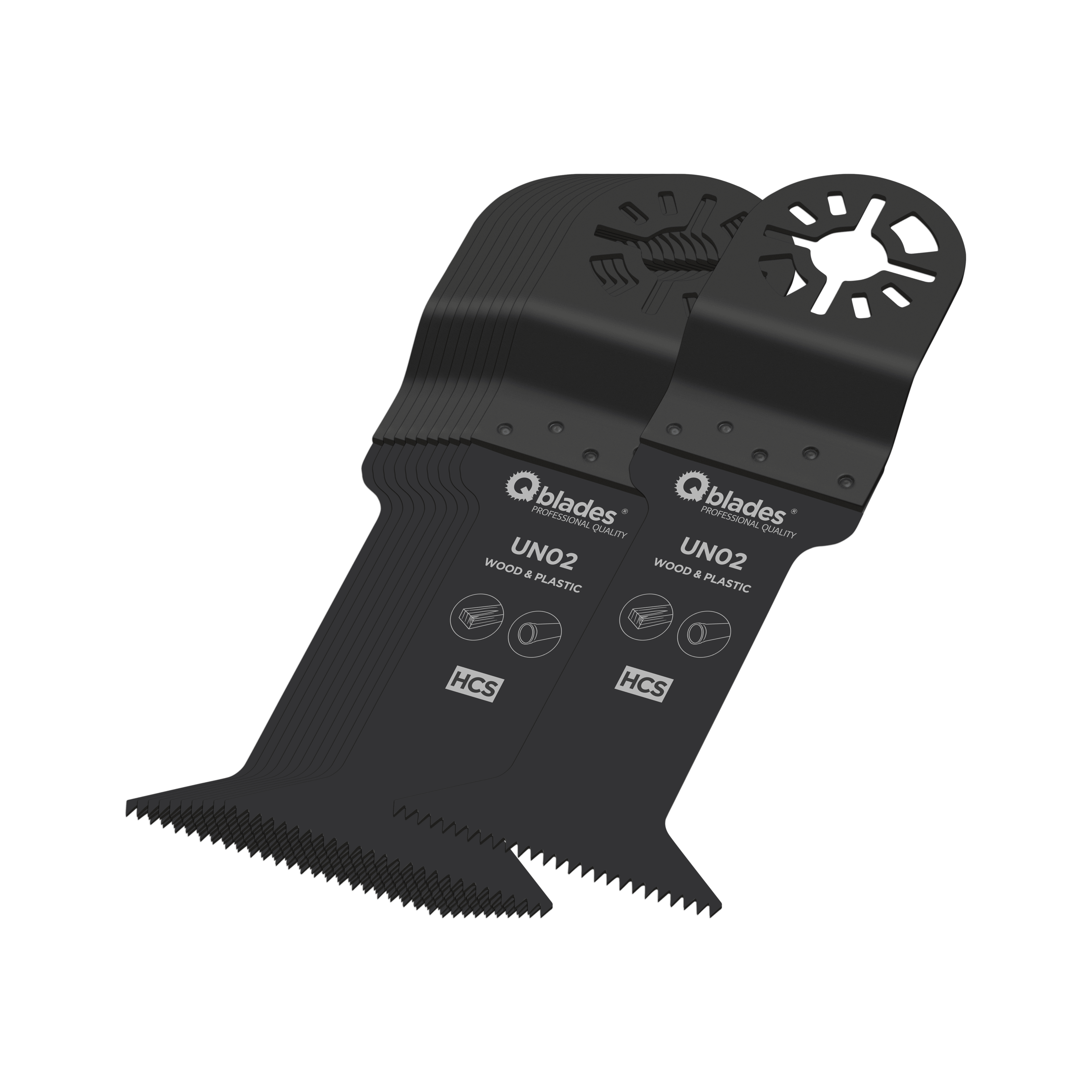 Product afbeelding voor Qblades Multitoolzaagblad Standaard UN02 44x78mm HCS 11st