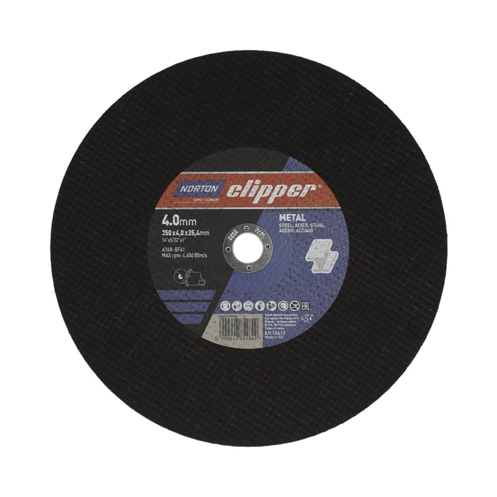 Clipper Doorslijpschijf A24R Vlak 350x4.0x25.4mm Staal/Inox