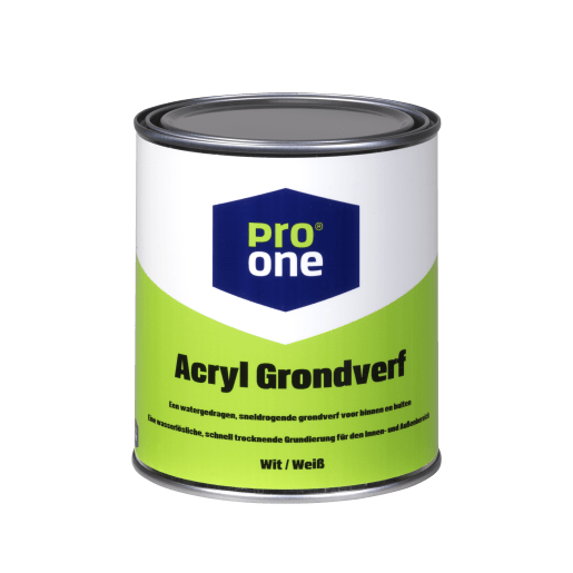 ProOne Grondverf Acryl Watergedragen 0,75L Wit