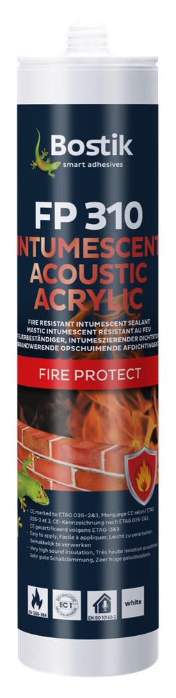 Bostik Fireseal FP310 Intumescent Acoustic Acrylic 310ml Wit