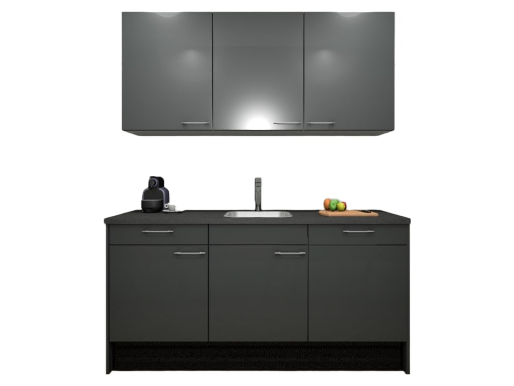 Product afbeelding voor Procasa Keuken 180cm Compleet Dark Grey Inclusief Vaatwasser Volledig Geintegreerd