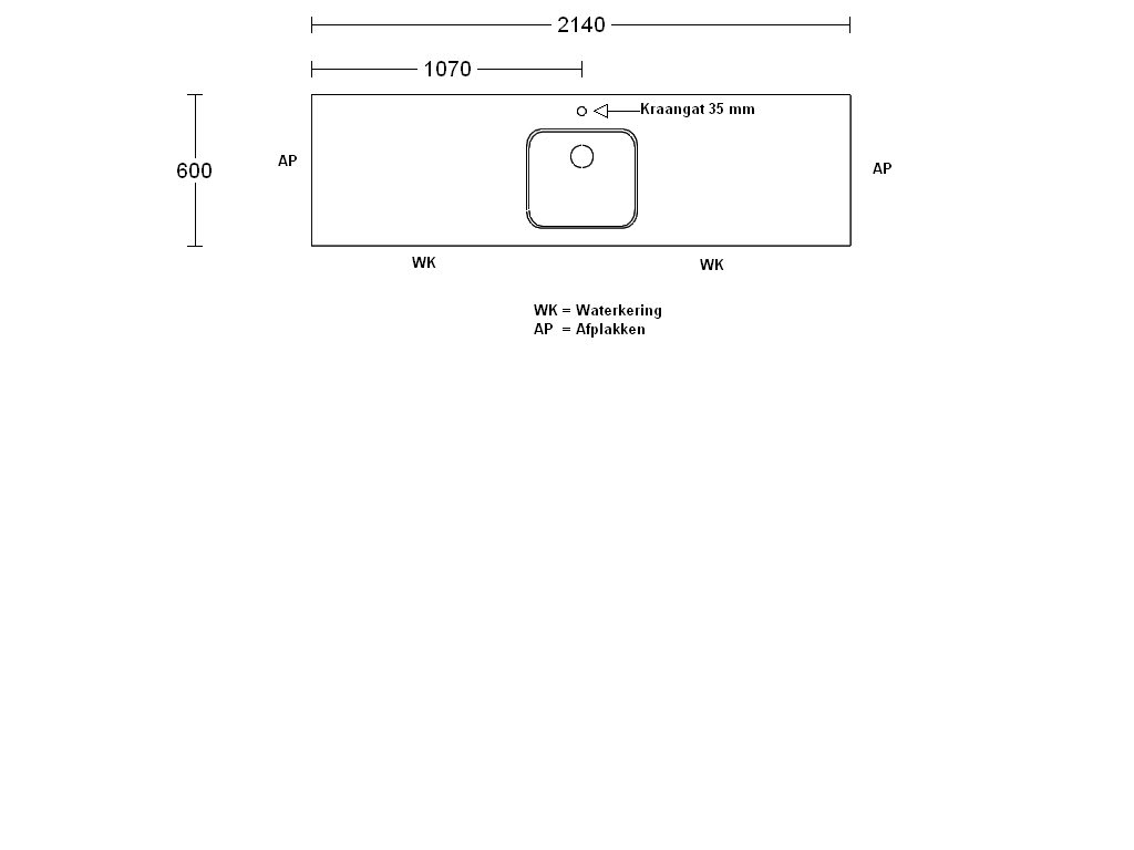 Product afbeelding voor Procasa Keuken Werkblad 214x60cm Multiplex Zwart DE 2390 Voorzien Van Waterkering Zijkanten Afgewerkt Inclusief Spoelbak Lanseto 043N