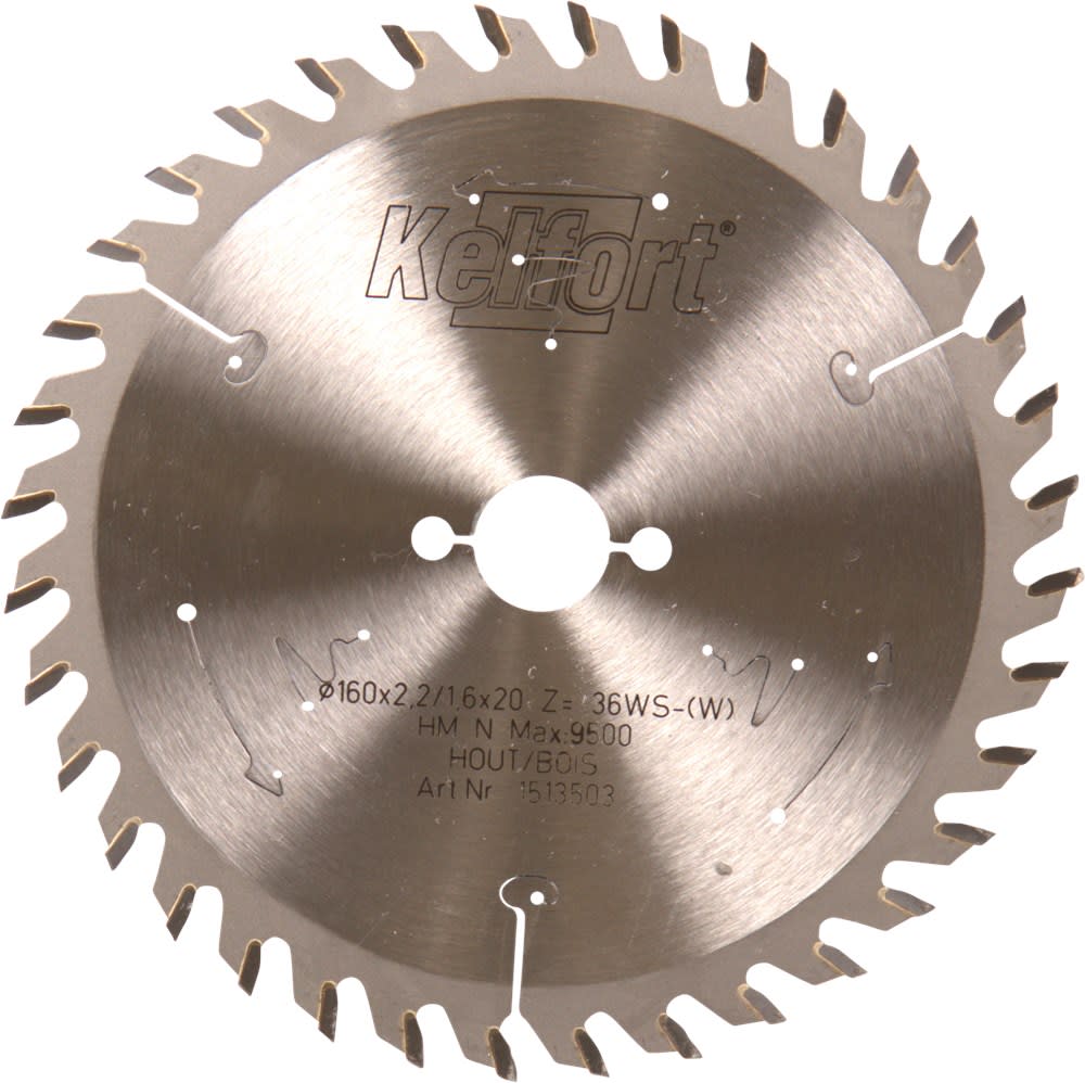 Kelfort Cirkelzaagblad 160x2.2x20mm 36tands Wisseltand