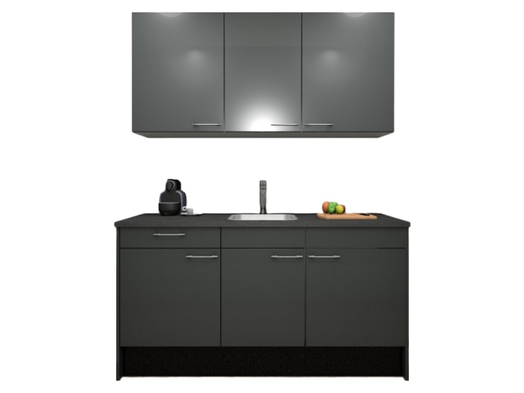 Product afbeelding voor Procasa Keuken 170cm Compleet Dark Grey Inclusief Onderbouw Koelkast