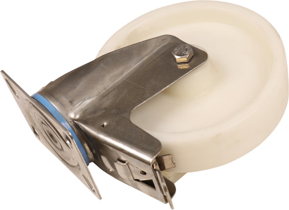 Kelfort Zwenkwiel Met Rollager 200mm 200kg Met Bevestigingsplaat En Rem Wit