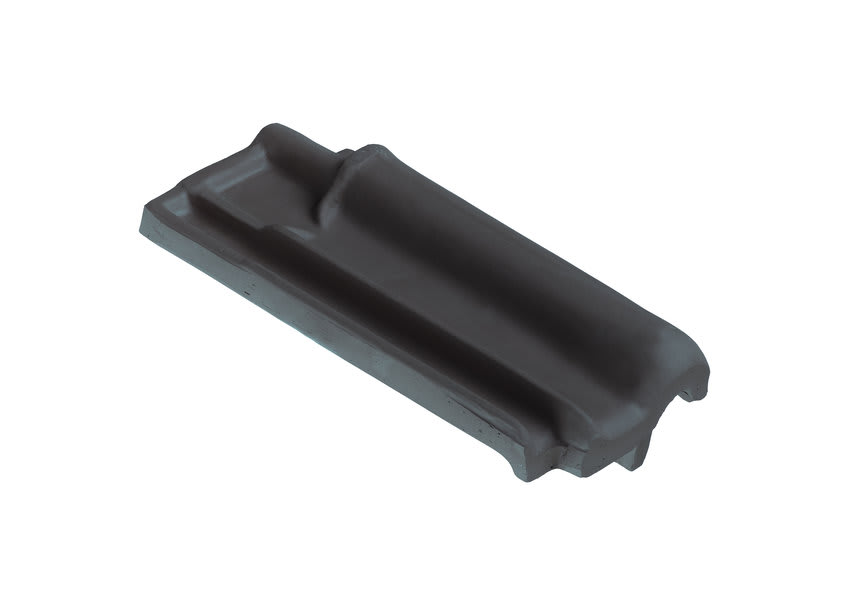 Monier Kruispan Halve Gevelpan Rechts Blauw Gesmoord