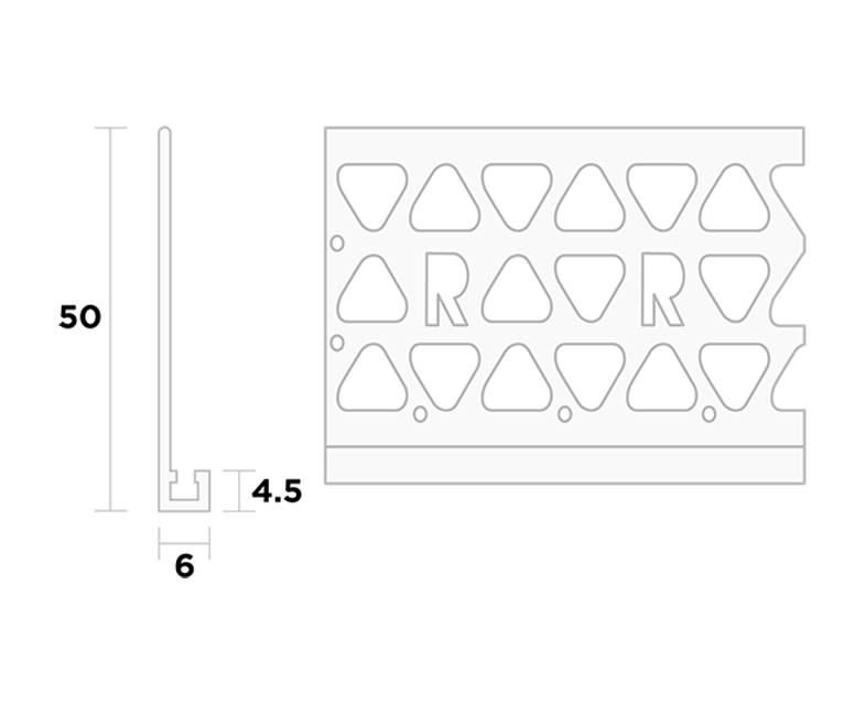 Product afbeelding voor Ripstaal Stucstopprofiel 3106 260cm 6mm PVC