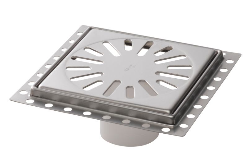 RVS Renovatieput 150x150mm RP15 179 Met 2 Reukafsluiters Inbouwdiepte 10mm