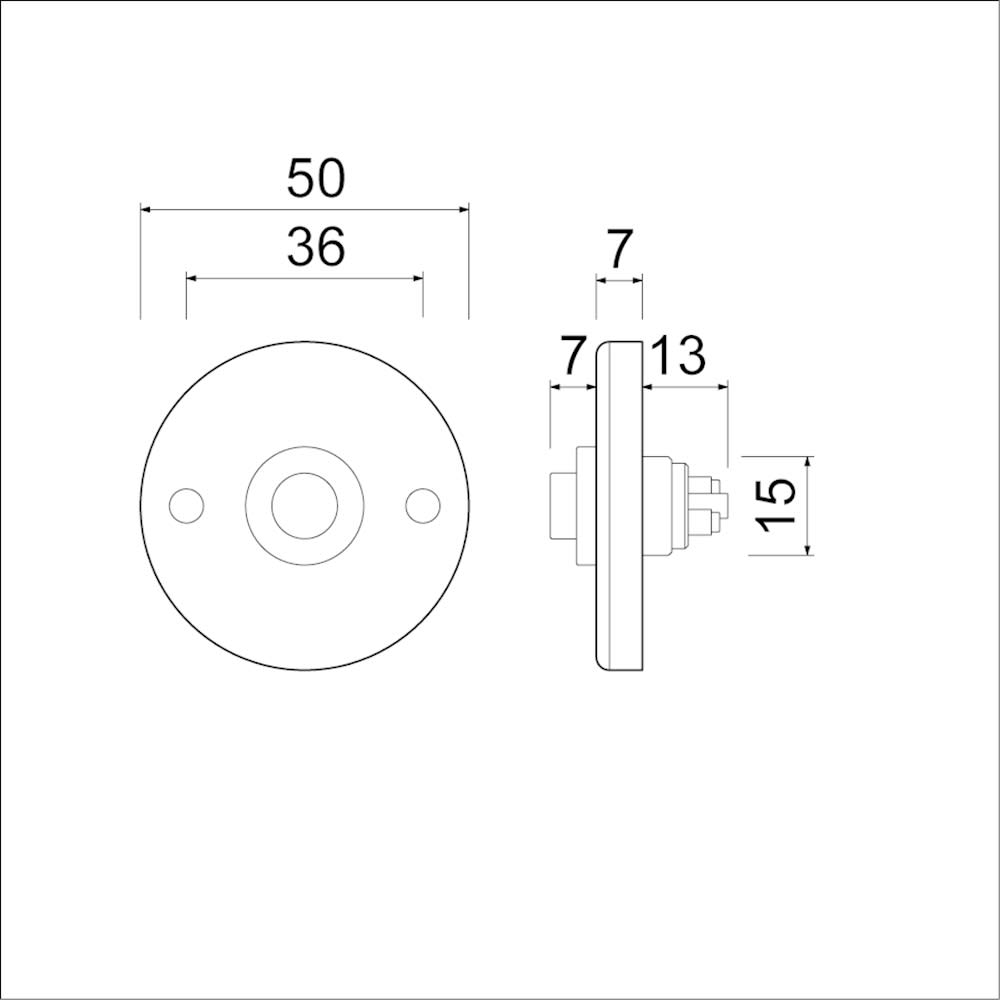 Product afbeelding voor AMI Beldrukker Nr. 3 Rond Aluminium Zwart