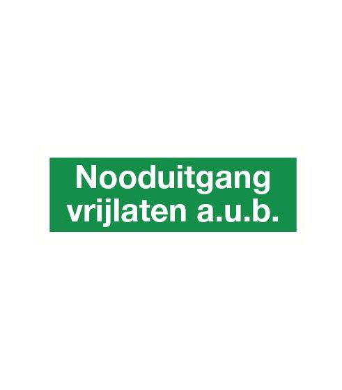 Product afbeelding voor Bord Nooduitgang Vrijlaten Aub 90x250mm Polypropyleen