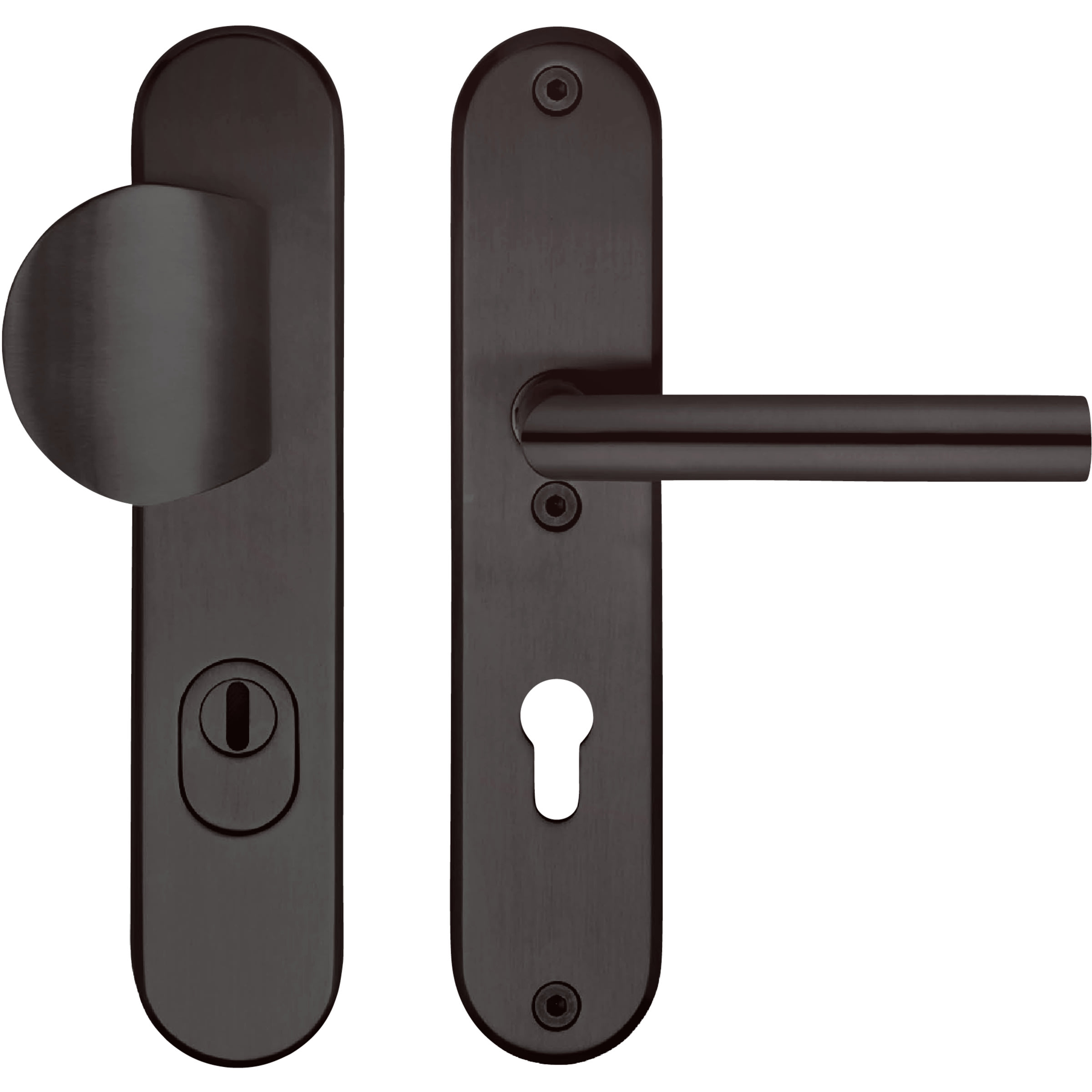 Skantrae Hang&Sluitwerkpakket 81 201-211 L3 Zwart Titan Ovaal Kruk-Knop Meerpuntssluiting En 4x AXA Scharnier