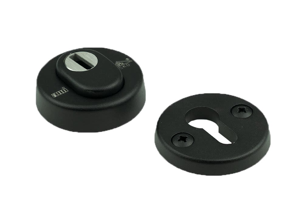 Product afbeelding voor AMI Veiligheidsrozet Rond 15mm SKG3 Aluminium Zwart Met Kerntrekbeveiliging 