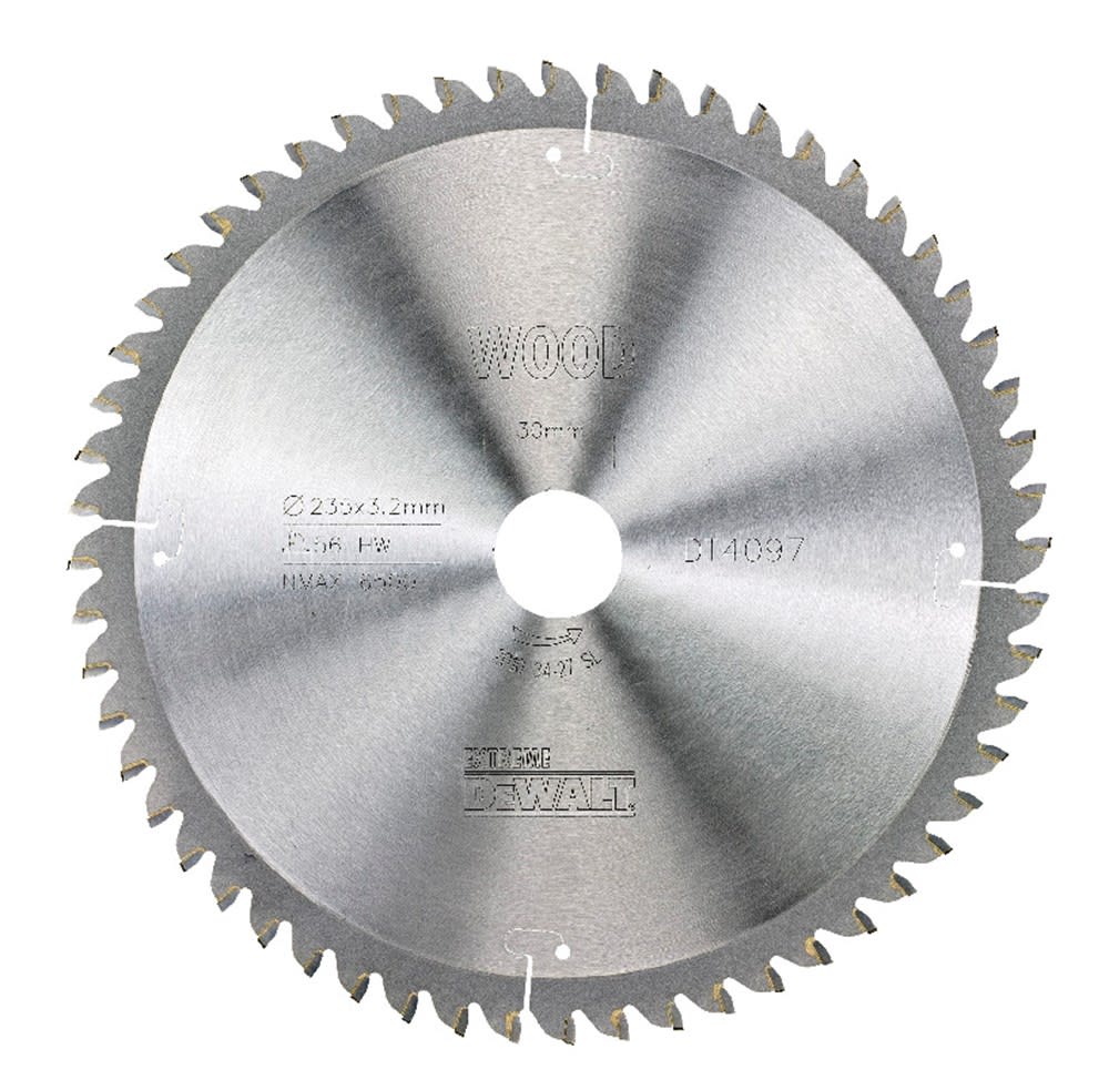 DeWALT Cirkelzaagblad Extreme DT4097QZ S40 235x30x3mm 56tands Trapeziumvlaktand