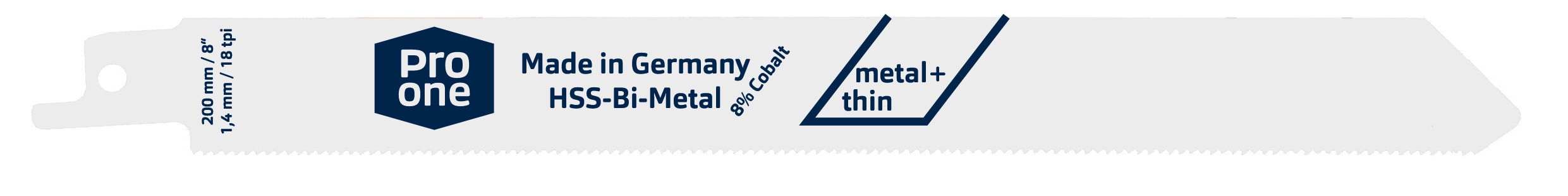 Pro-One Reciprozaagblad S1022EF 200mm HSS Bi-Metaal Voor Dunne Metalen 5st