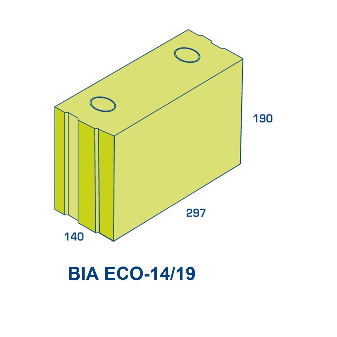 BIA Ecoblok 14/19 Vuilwerk 297x140x190mm