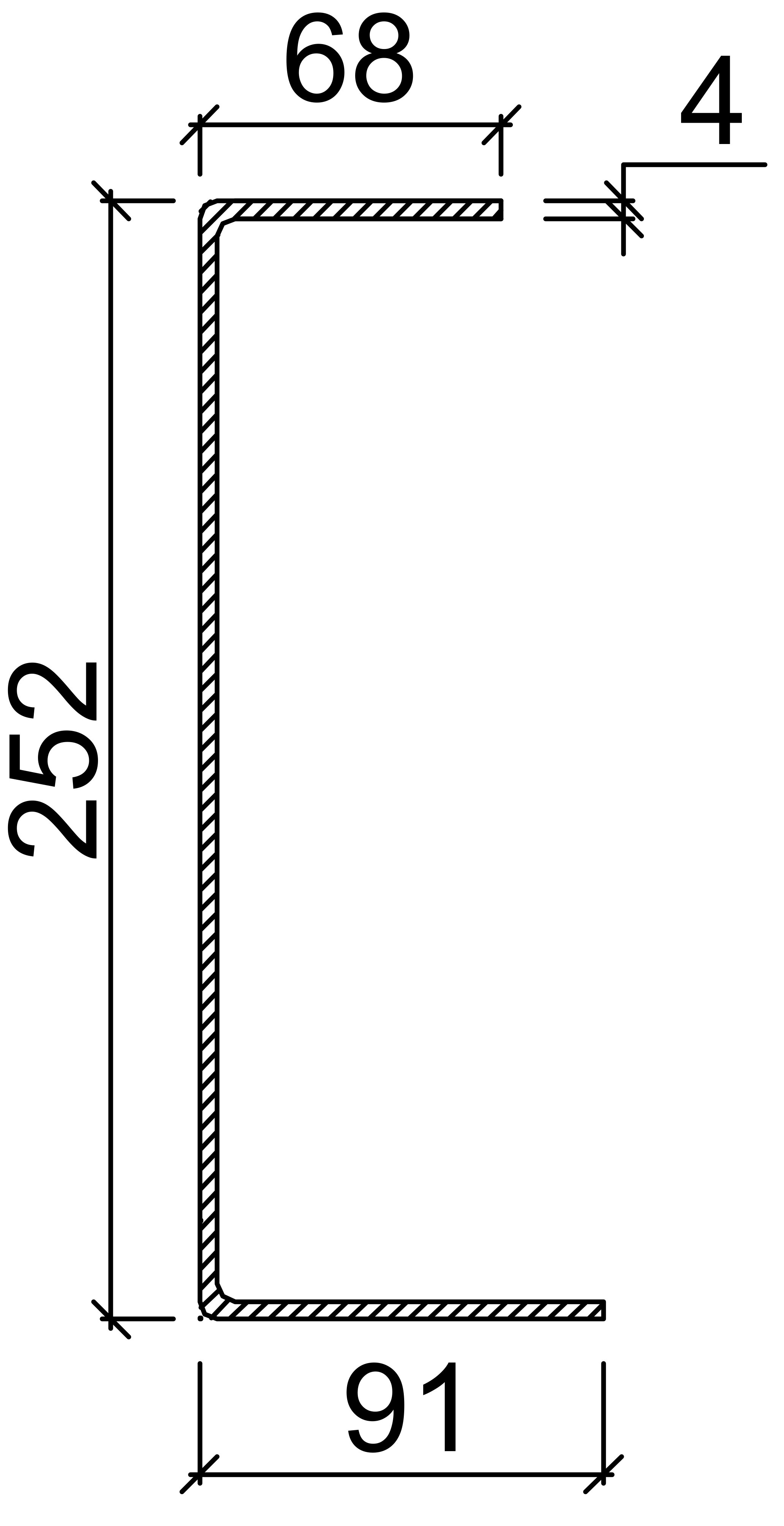 Leviat Latei 91mm PG252/4 3900mm Thermisch Verzinkt Max. Belasting 28,5kN/Lengte