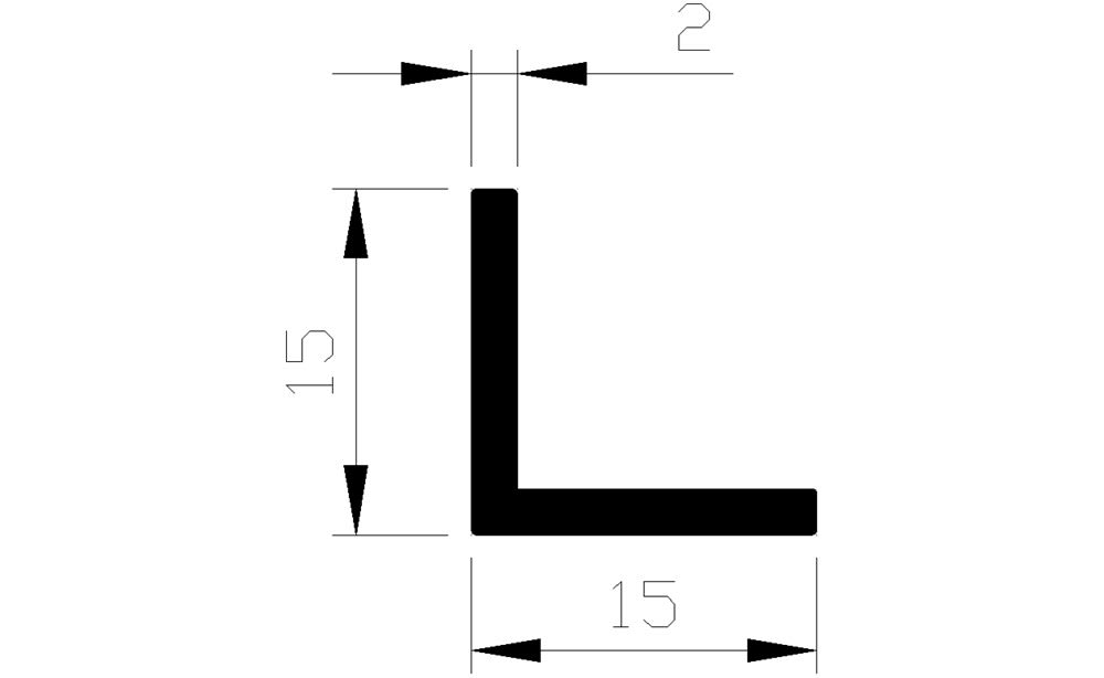 AluArt Hoekprofiel 15x15x2mm 3m