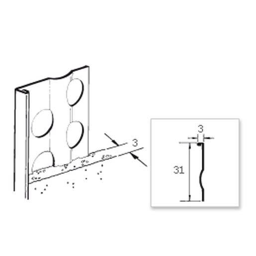 Product afbeelding voor Ripstaal Stucstopprofiel 1236 300cm 3mm Aluzink