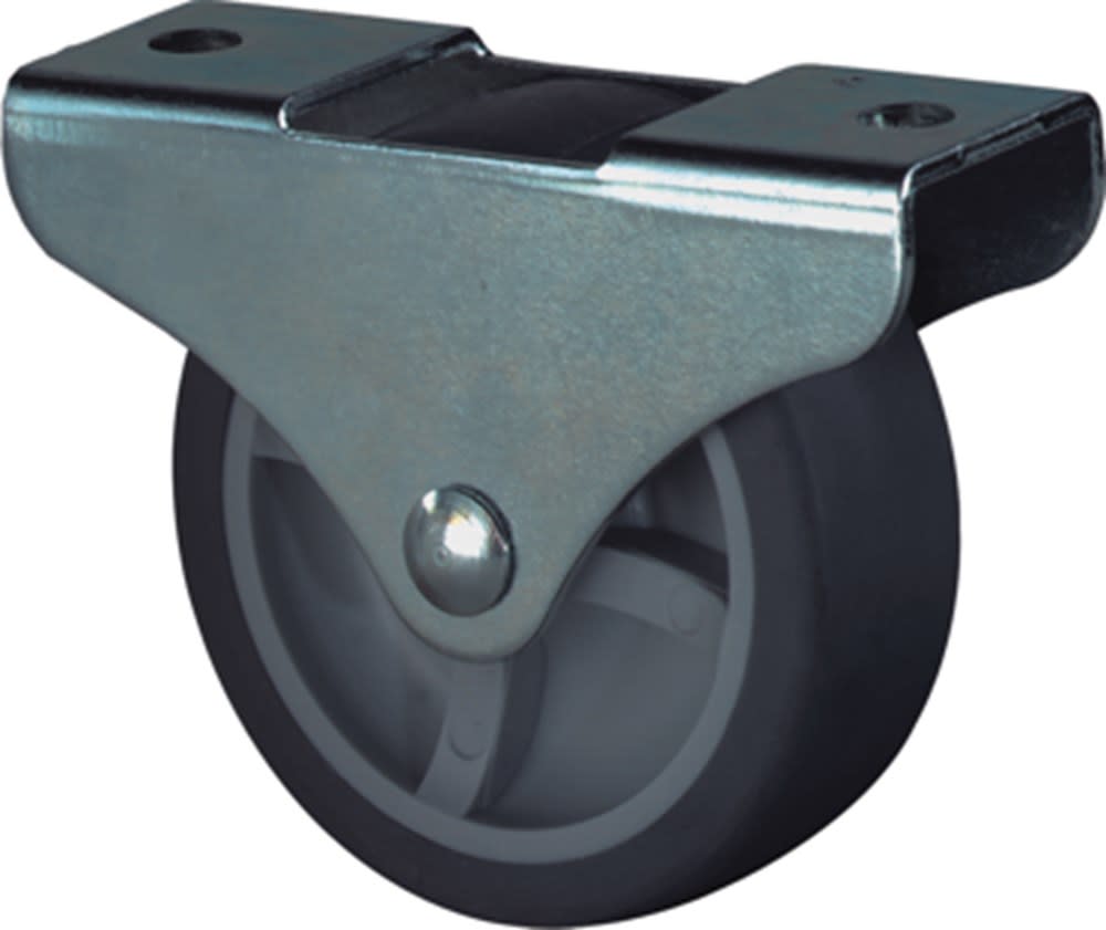 Kelfort Bokwiel Met Glijlager 50mm 50kg Met Bevestigingsplaat Verzinkt Grijs