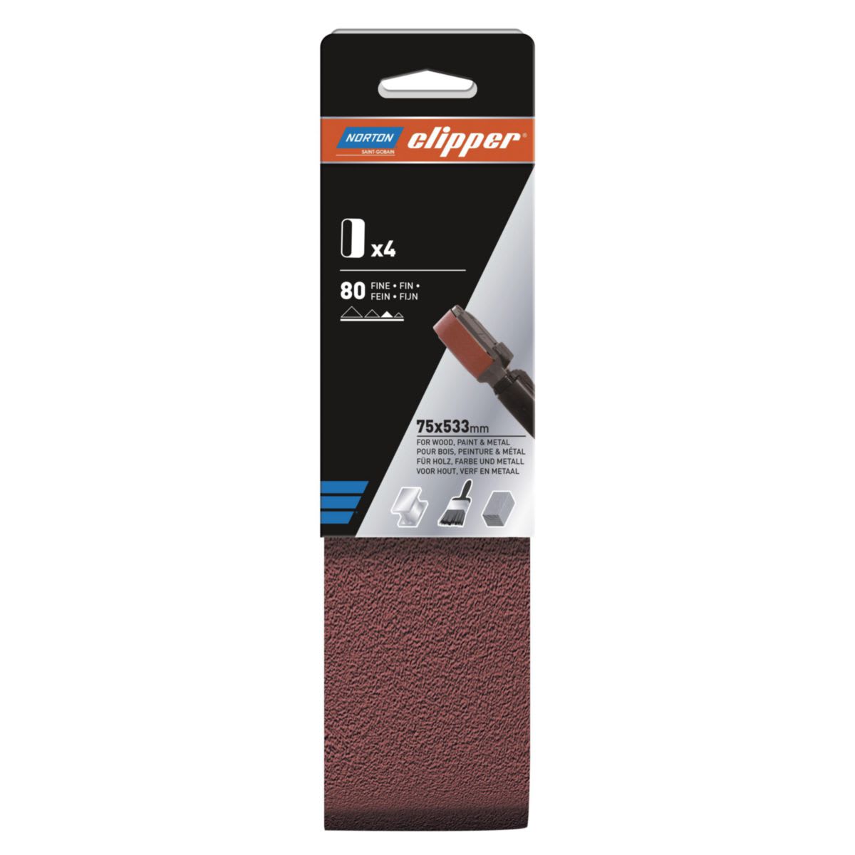 Clipper Schuurband R231 K80 75x533mm Alox 4st