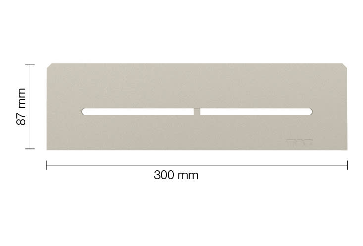 Schlüter SHELF-N-S1 Planchet 300x87mm Design Pure Alu Structuur Gecoat Crème SNS1D7TSC