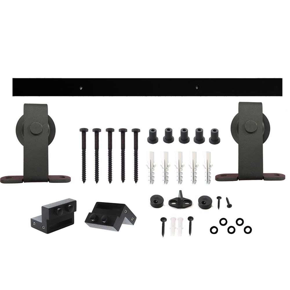 Intersteel Schuifdeursysteem 2m Hangrollen Recht 130mm Staal Mat Zwart